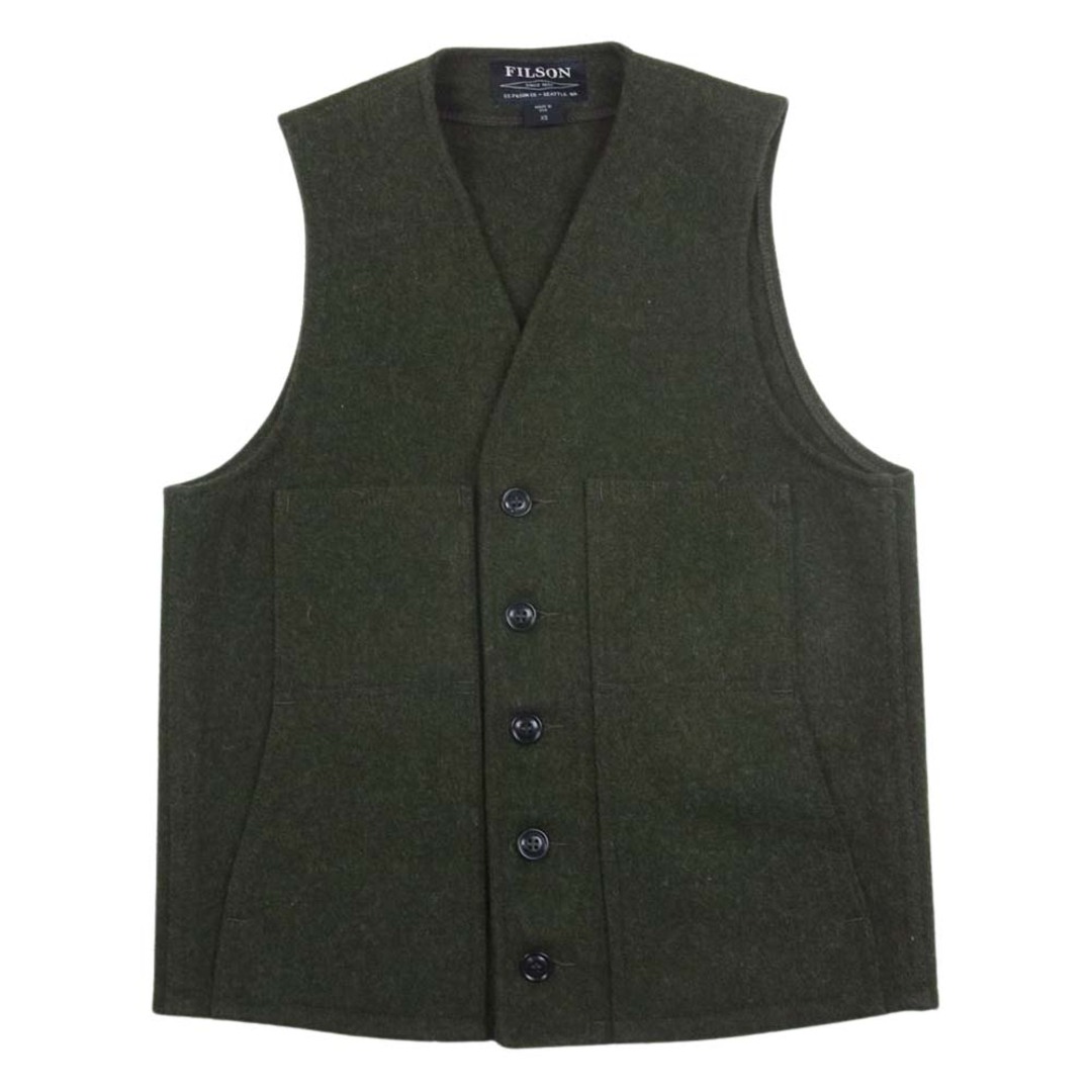 FILSON - FILSON フィルソン USA製 VIRGIN WOOL VEST ヴァージン ウール ベスト カーキ系 XS【美品】【中古】