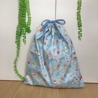 水色バレエ柄【大きめ体操着袋】w35×40cm 女の子 小学校 幼稚園 保育園(体操着入れ)