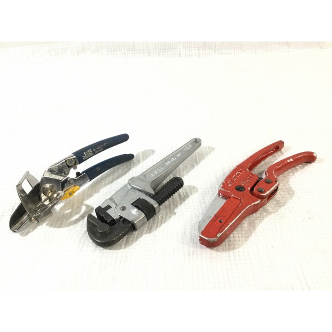 MARVEL(マーベル)の☆中古品 6点セット☆マーベル 手動圧着工具 MH-7S/MH-5/MH-125 ARM 250mmパイプレンチ MERRY モールカッタ JOB モールカッタ 84024 自動車/バイクのバイク(工具)の商品写真