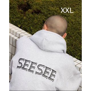 ワンエルディーケーセレクト(1LDK SELECT)のSEE SEE FONT LOGO HOODIE XXL GREY 新品未使用(パーカー)