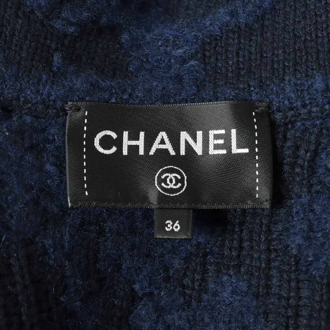 CHANEL(シャネル)のシャネル ココボタン ウール×シルク×アルパカ 36 ブルー レディース レディースのジャケット/アウター(その他)の商品写真