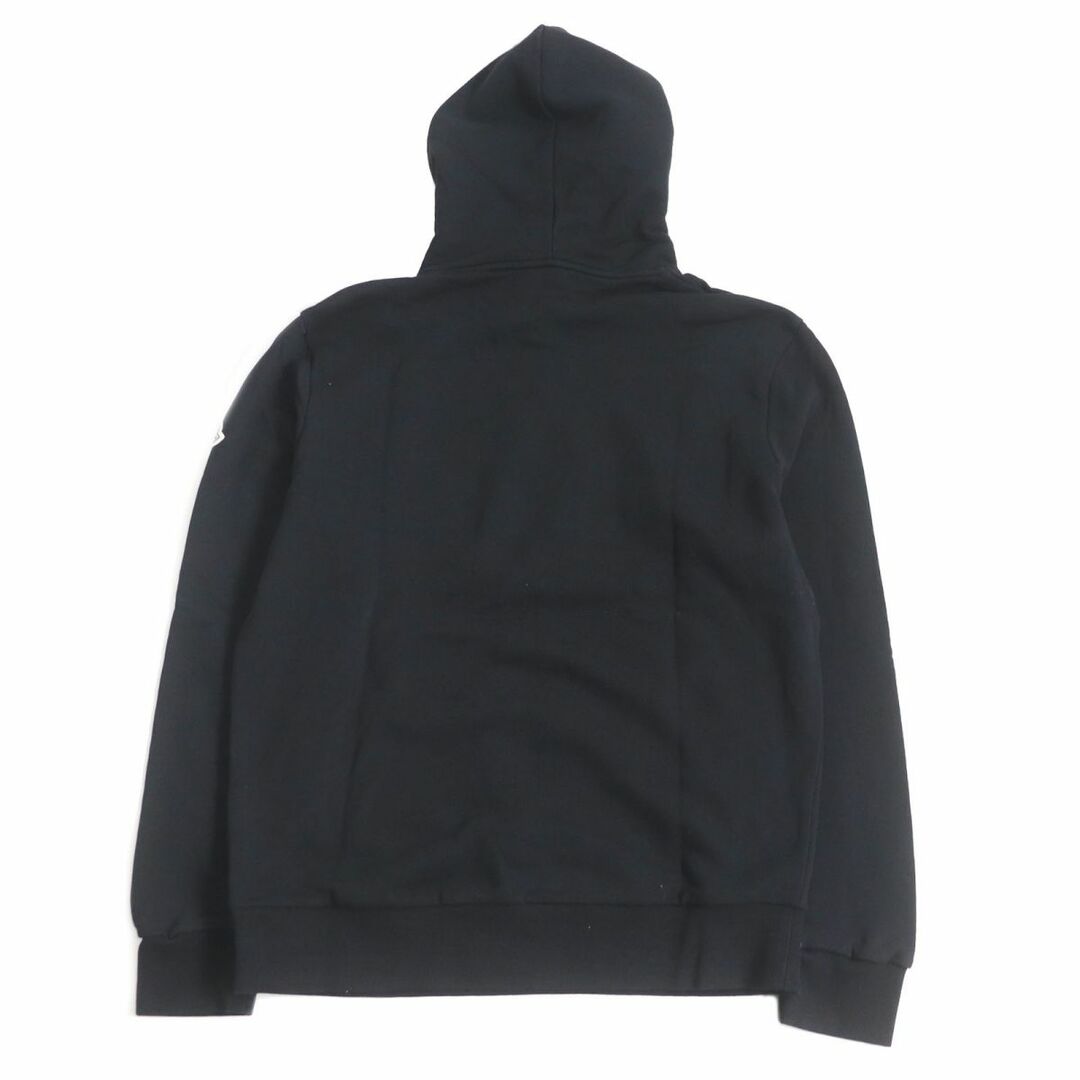 美品□2019年製 MONCLER/モンクレール MAGLIA GIROCOLLO プリントデザイン プルオーバー スウェットパーカー/フーディー 黒 XL 正規品71cm肩幅