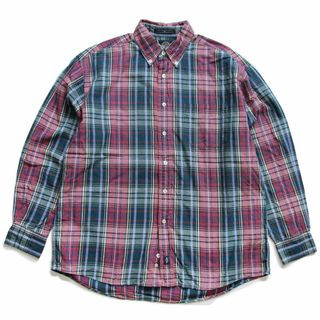 リーバイス(Levi's)の90s DOCKERSドッカーズ マドラスチェック ボタンダウン コットンシャツ M★オールド ビンテージ Levi's リーバイス オーバーサイズ(シャツ)