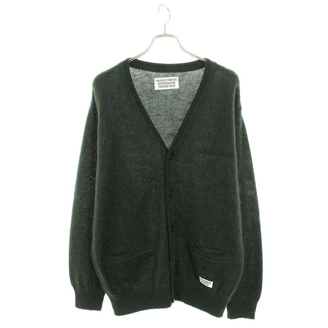 ワコマリア  23AW  MOHAIR KNIT CARDIGAN 23FW-WMK-KN08 ロゴ刺繍モヘア混カーディガン メンズ Lメンズ