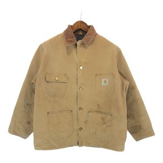 カーハート(carhartt)のSALE///// Carhartt カーハート ミシガンチョアコート ジャケット ワーク ダック地 ブラウン (メンズ L相当) 中古 古着 P4675(カバーオール)