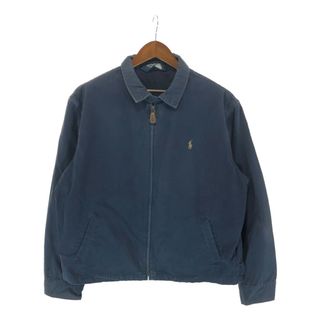 ポロラルフローレン(POLO RALPH LAUREN)の90年代 Polo by Ralph Lauren ポロ ラルフローレン スイングトップ 大きいサイズ ネイビー (メンズ XXL) 中古 古着 P4677(その他)