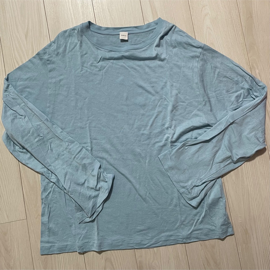 HAKUJI(ハクジ)のHAKUJI Tencel cotton L/S big PO ロンt ブルー レディースのトップス(カットソー(長袖/七分))の商品写真