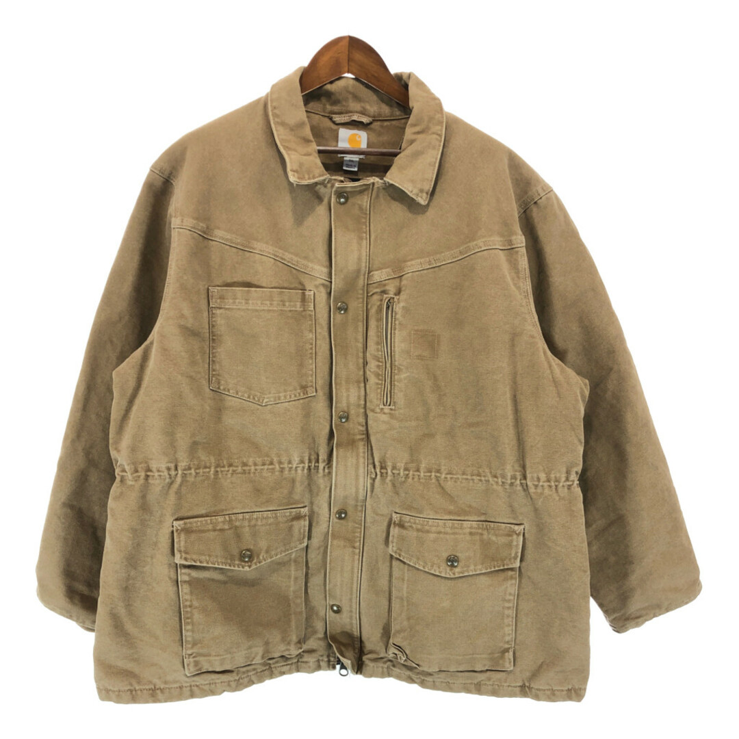 約66cmSALE///// Carhartt カーハート サンドストーン ランチャーコート ジャケット ダック地 ワーク 大きいサイズ  (メンズ 2XL)  P4681