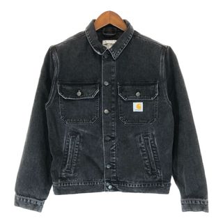 カーハート(carhartt)のSALE/// Carhartt WIP カーハート ステットソン ジャケット デニム カバーオール ブラック (メンズ M) 中古 古着 P4683(Gジャン/デニムジャケット)