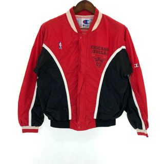 チャンピオン(Champion)のSALE///// 90年代 Champion チャンピオン NBA シカゴ・ブルズ ナイロン スタジアムジャケット プロチーム (メンズ ) 中古 古着 P5065(その他)