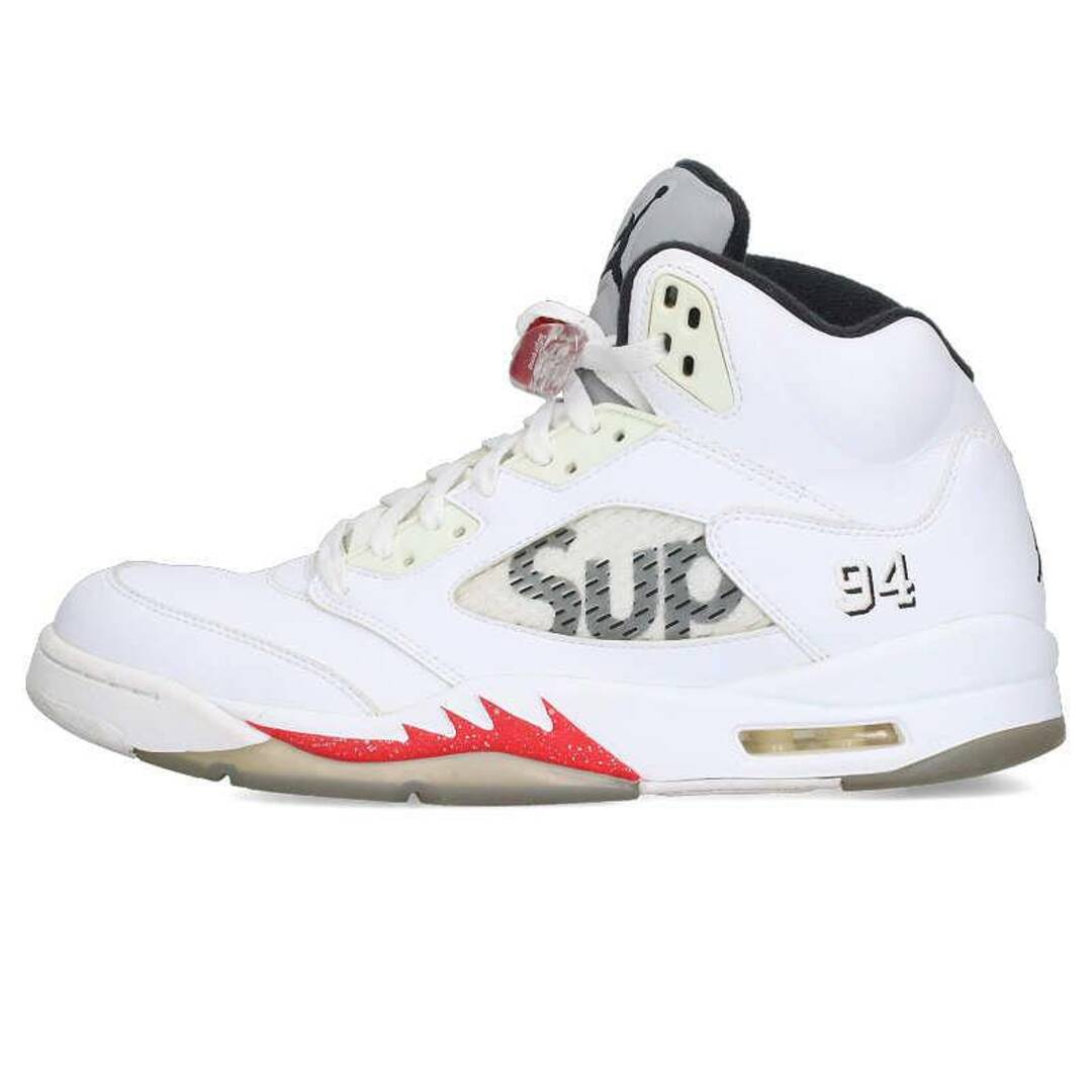 メンズナイキ  AIR JORDAN 5 RETRO SUPREME 824371-101 エアジョーダン5レトロスニーカー メンズ 29cm