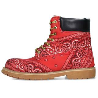 ロジック Rogic  PAISLEY BOOTS RED ペイズリー総柄ブーツ メンズ XL(ブーツ)