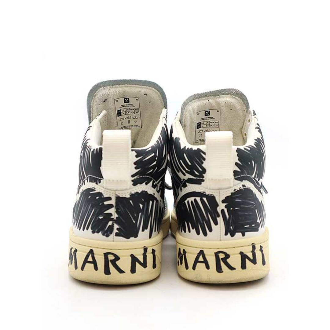 Marni(マルニ)のMARNI×VEJA マルニ×ベジャ V-15 落書きプリントハイカットスニーカー ブラック ホワイト 24.5cm レディースの靴/シューズ(スニーカー)の商品写真