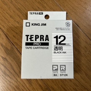キングジム(キングジム)のテプラ・プロ テープカートリッジ 透明ラベル 黒文字 12mm ST12K(1コ(OA機器)