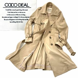 ココディール(COCO DEAL)の美品【COCO DEAL】ウエストベルト付 ミドル丈トレンチコート ベージュ Ｍ(トレンチコート)