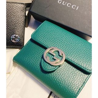 グッチ(Gucci)の【土日限定値下げ！】GUCCI 2つ折り財布 グリーン(財布)