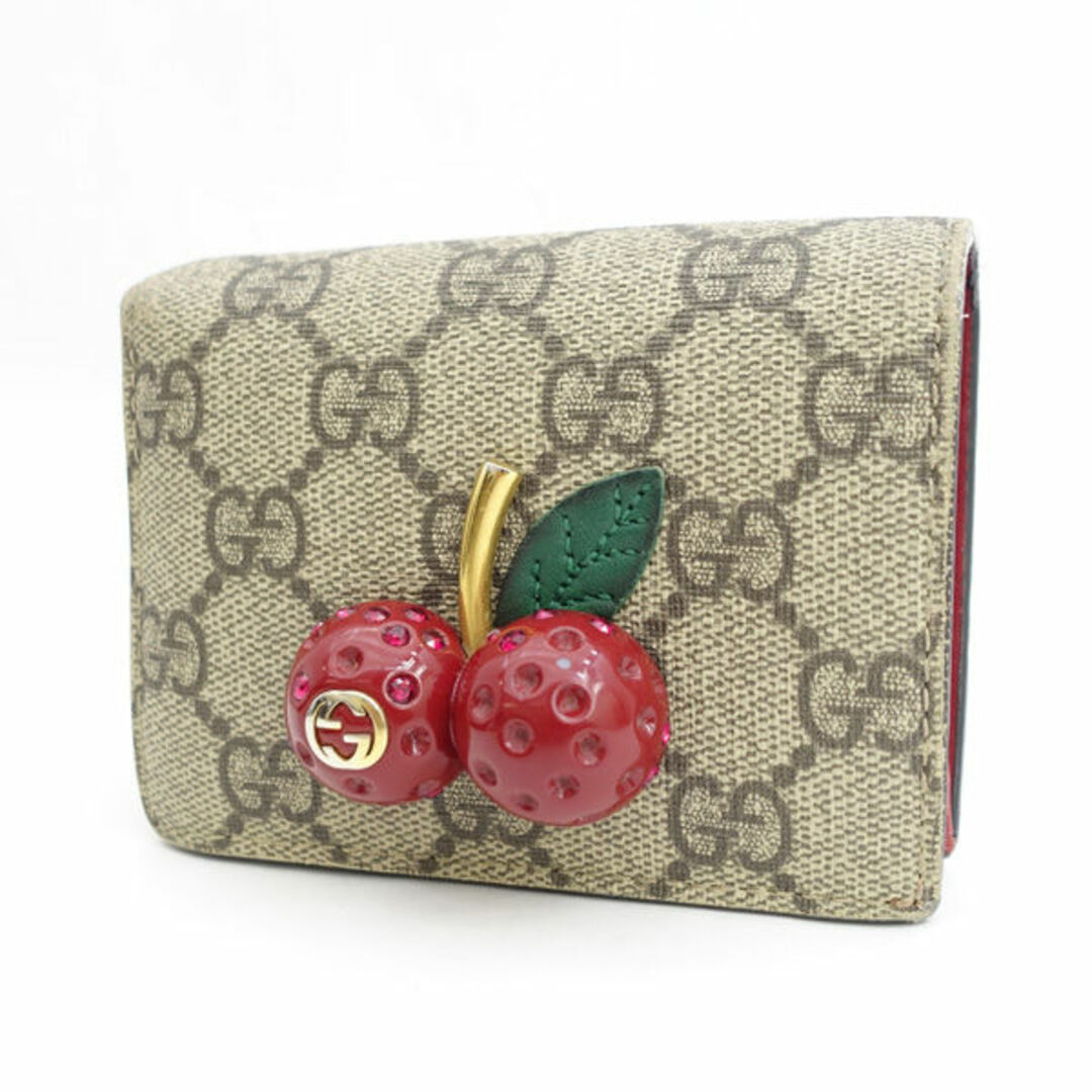 Gucci(グッチ)のGUCCI / グッチ ◆チェリー GGスプリーム コンパクトウォレット 476050 【財布/サイフ/ウォレット/wallet/コイン】 ブランド【中古】 [0220472530] レディースのファッション小物(財布)の商品写真