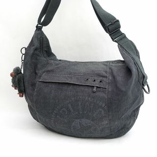 キプリング(kipling)のKIPLING / キプリング ◆ショルダーバッグ/ロゴ/三日月型/ゴリラチャーム/グレー 【バッグ/バック/BAG/鞄/カバン】 レディースファッション【中古】 [0220473861](ショルダーバッグ)