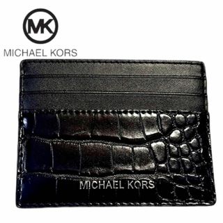 マイケルコース(Michael Kors)の【新品】MICHAEL KORS マイケルコース ロゴクロコレザーカードケース(名刺入れ/定期入れ)