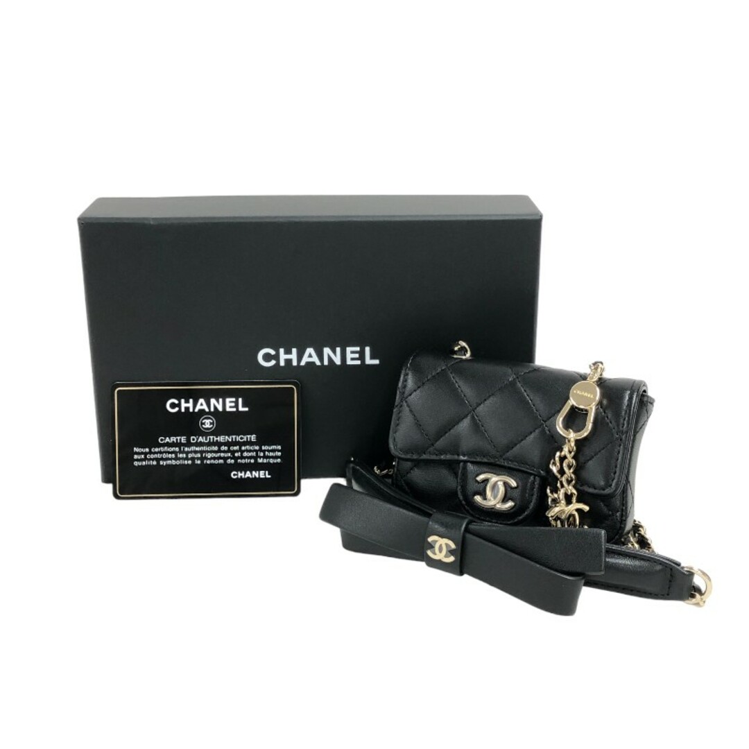 CHANEL(シャネル)の　シャネル CHANEL マトラッセ ベルトバッグ リボンチェーン AP2427 31番台 ブラック ゴールド金具 ラムスキン レディース ショルダーバッグ レディースのバッグ(ショルダーバッグ)の商品写真