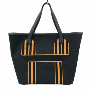 エルメス(Hermes)の　エルメス HERMES ピュールサングル U刻 ブラック×キャラメル  トワルミリタリー/トリヨン メンズ トートバッグ(トートバッグ)