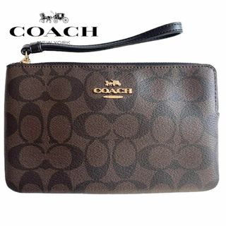 コーチ(COACH)の【新品】CORCH コーチ シグネチャーレザーポーチ バニティ 小物入れ バッグ(ポーチ)