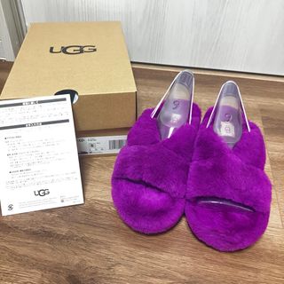 アグ(UGG)の新品　アグ　ugg　サンダル　ムートン　パープル　紫　23 プレゼント(サンダル)