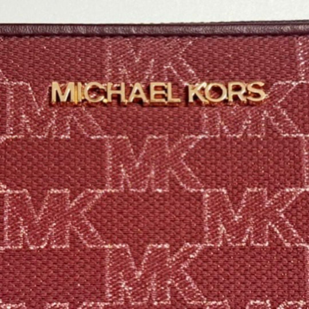 比較 【新品】MICHAEL KORS マイケルコース 総柄MKレザー長財布 ベリー