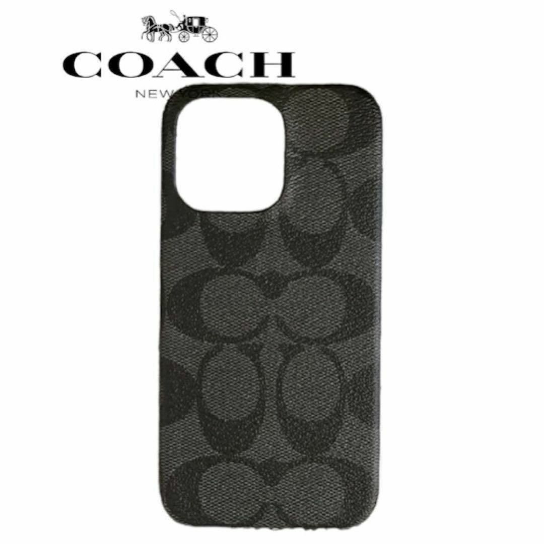 【新品】COACH コーチ iPhone13proケース シグネチャー ブラックアイテム