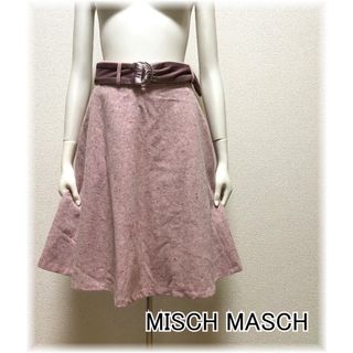 ミッシュマッシュ(MISCH MASCH)のMISCH MASCH ツイード フレアスカート ピンク 36 Sサイズ(ひざ丈スカート)