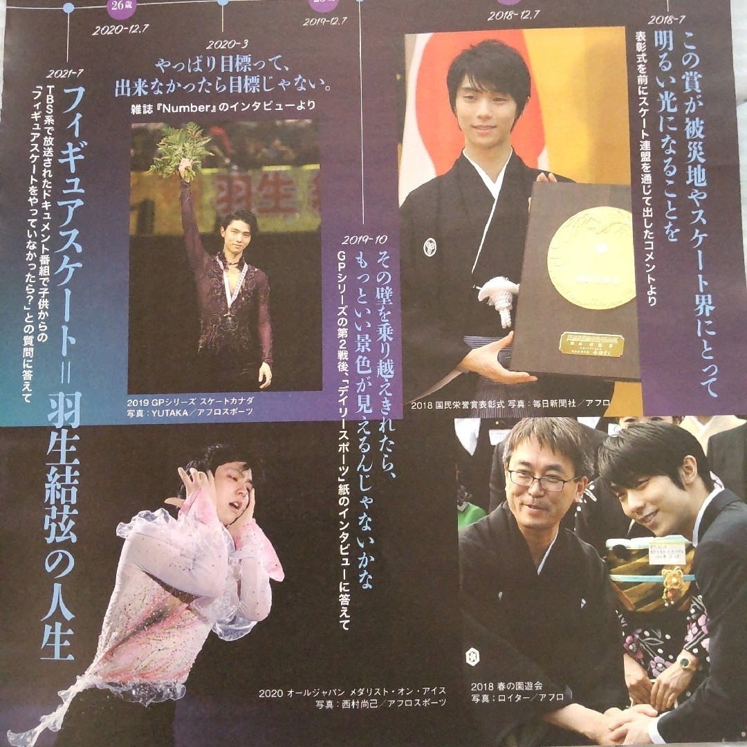 羽生結弦 20代を紡いだ言葉★ 女性自身 週刊誌 切り抜き エンタメ/ホビーの雑誌(アート/エンタメ/ホビー)の商品写真