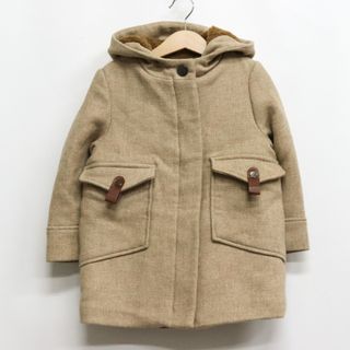 ザラ(ZARA)のザラ ロングコート 裏ボア フード付き アウター キッズ 女の子用 110サイズ ベージュ ZARA(ジャケット/上着)