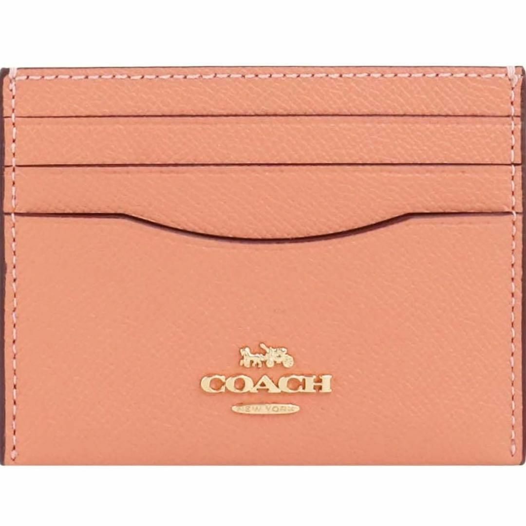 COACH(コーチ)の【新品】COACH コーチ レザーパスケース カードホルダー 名刺入れ ピンク レディースのファッション小物(名刺入れ/定期入れ)の商品写真