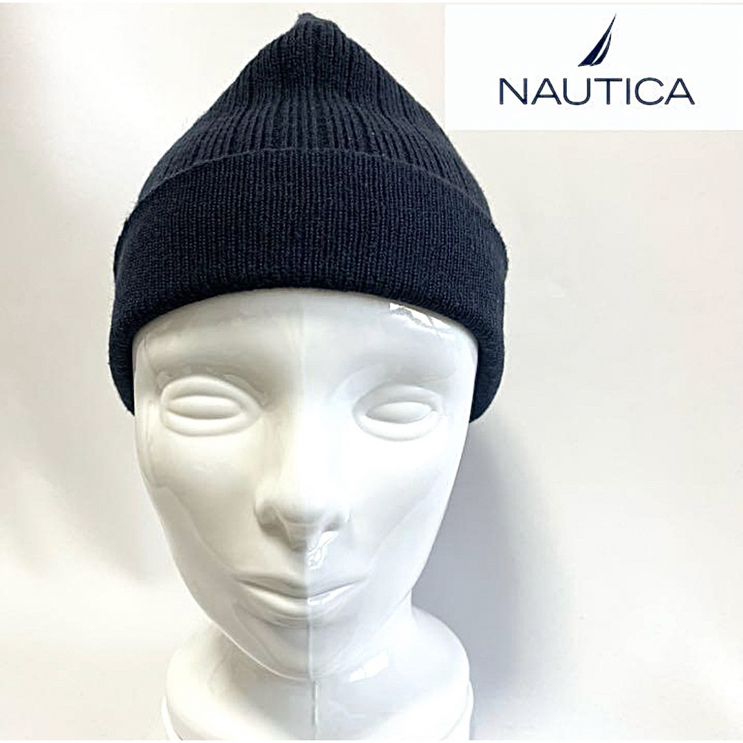 NAUTICA(ノーティカ)の【美品】90’sヴィンテージNAUTICAノーティカ日本製ロゴリブニットキャップ メンズの帽子(ニット帽/ビーニー)の商品写真