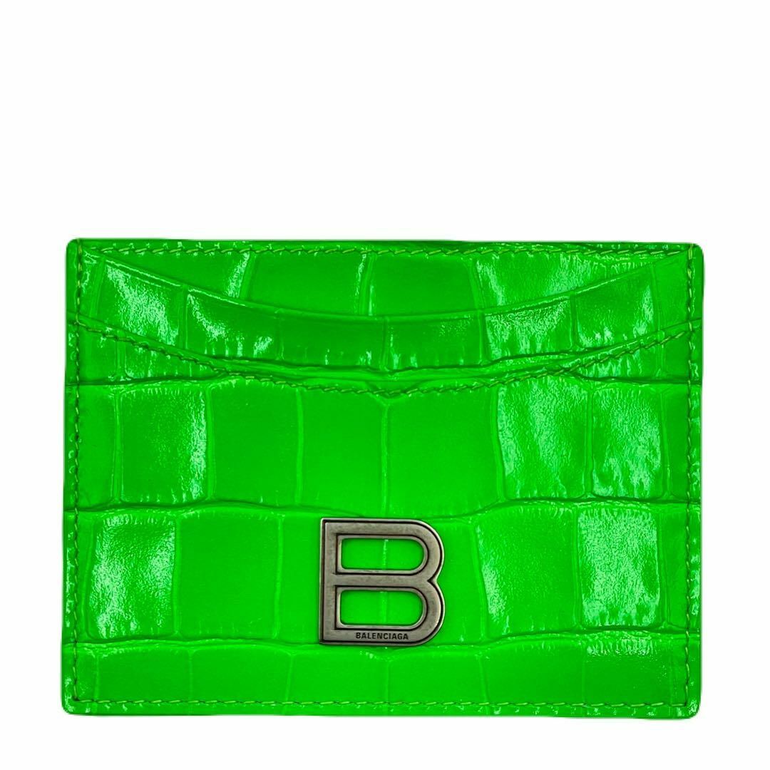 Balenciaga(バレンシアガ)のバレンシアガ 637370 クロコ型押し パスケース  レディース グリーン レディースのファッション小物(名刺入れ/定期入れ)の商品写真