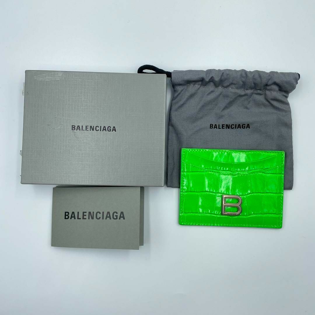 Balenciaga(バレンシアガ)のバレンシアガ 637370 クロコ型押し パスケース  レディース グリーン レディースのファッション小物(名刺入れ/定期入れ)の商品写真