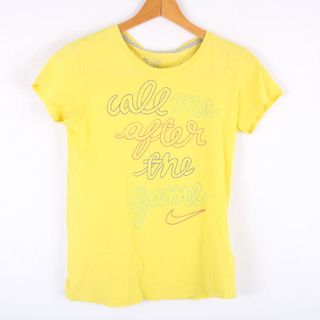 ナイキ(NIKE)のナイキ Tシャツ 半袖 プリントT 綿100％ スポーツウエア トップス レディース Sサイズ イエロー NIKE(Tシャツ(半袖/袖なし))