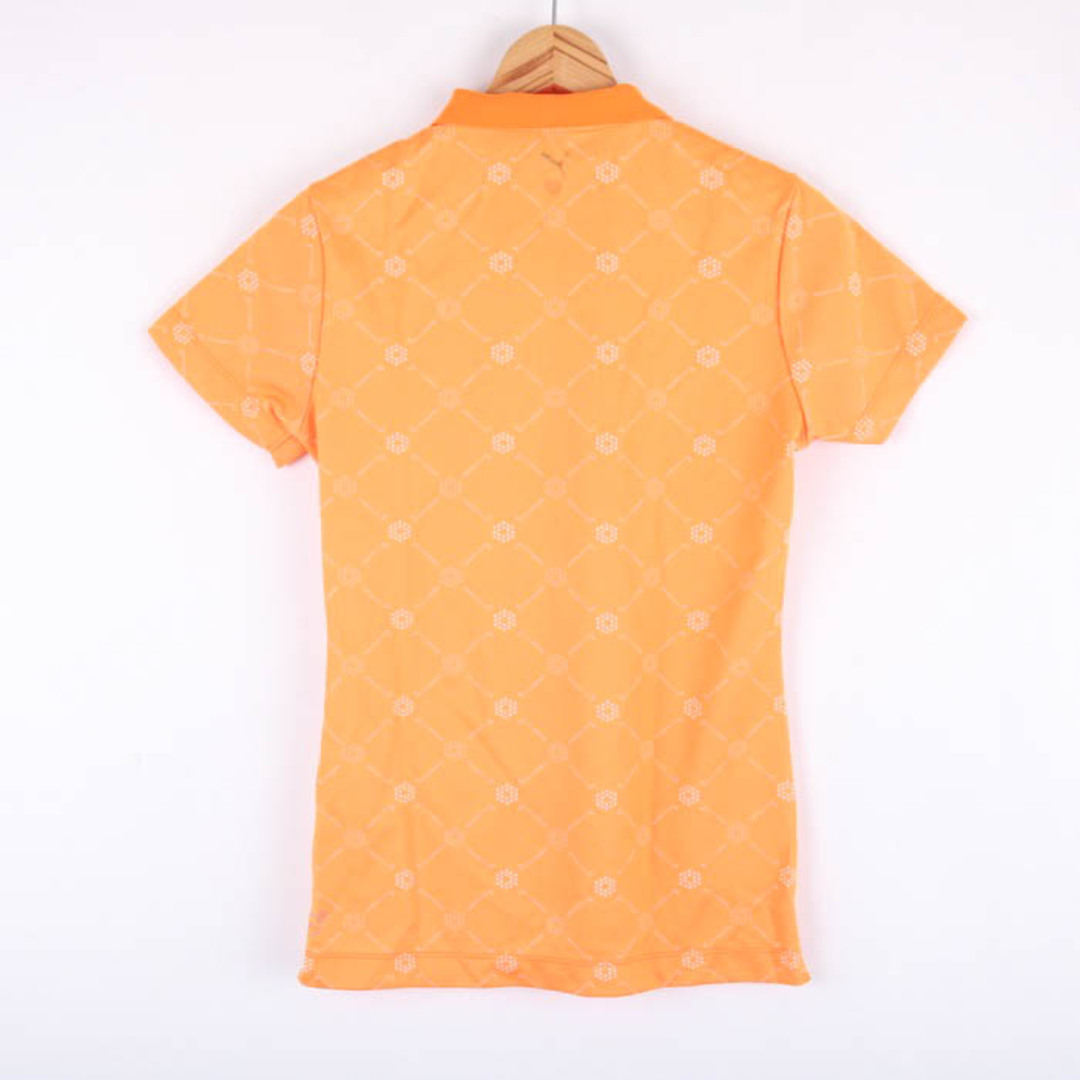 PUMA(プーマ)のプーマ ポロシャツ 半袖 チェック柄 大きいサイズ スポーツウエア トップス レディース Oサイズ オレンジ PUMA レディースのトップス(ポロシャツ)の商品写真