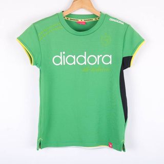 ディアドラ(DIADORA)のディアドラ Tシャツ 半袖 練習着 スポーツウエア トップス M相当 レディース ﾌﾘｰサイズ グリーン Diadora(Tシャツ(半袖/袖なし))