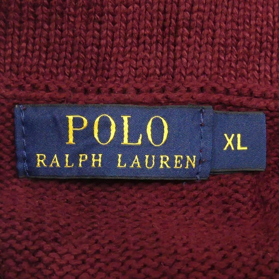 POLO RALPH LAUREN(ポロラルフローレン)のラルフローレン セーター ニット XL 古着 メンズ 赤 えんじ TY2887 メンズのトップス(ニット/セーター)の商品写真