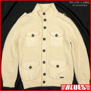 バーバリーブラックレーベル(BURBERRY BLACK LABEL)の廃盤 バーバリーブラックレーベル セーター ニット L メンズ 白 TY2889(ニット/セーター)