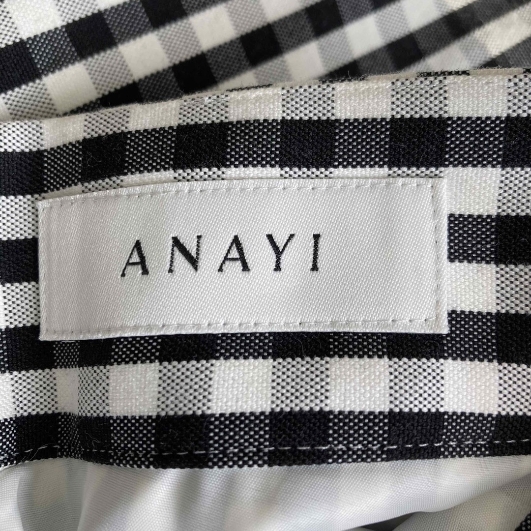 ANAYI(アナイ)のANAYI　アナイ　ギンガムチェック柄　ひざ丈スカート　ウエストベルト付き 36 レディースのスカート(ひざ丈スカート)の商品写真