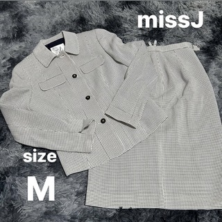 ミスジェイ(MISS J)のセットアップスーツ チェック柄 ホワイト (スーツ)