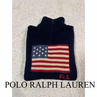 ポロラルフローレン(POLO RALPH LAUREN)の美品　ポロ　ラルフローレン　ニット　セーター　ネイビー　星条旗　人気　完売(ニット/セーター)