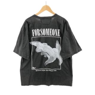 FORSOMEONE 半袖 Tシャツ 黒 ロゴ 古着 レア ヴィンテージ レザー(Tシャツ/カットソー(半袖/袖なし))