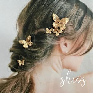 ヘッドドレス　ヘアアクセサリー　髪飾り　バタフライ　ブライダル　結婚式　和装(ヘッドドレス/ドレス)