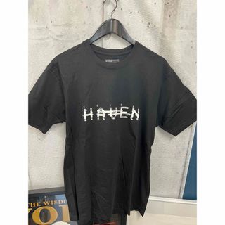 HDVEN 黒 Tシャツ 半袖 文字 ロゴ 古着 レア ヴィンテージ バックロゴ(Tシャツ/カットソー(半袖/袖なし))