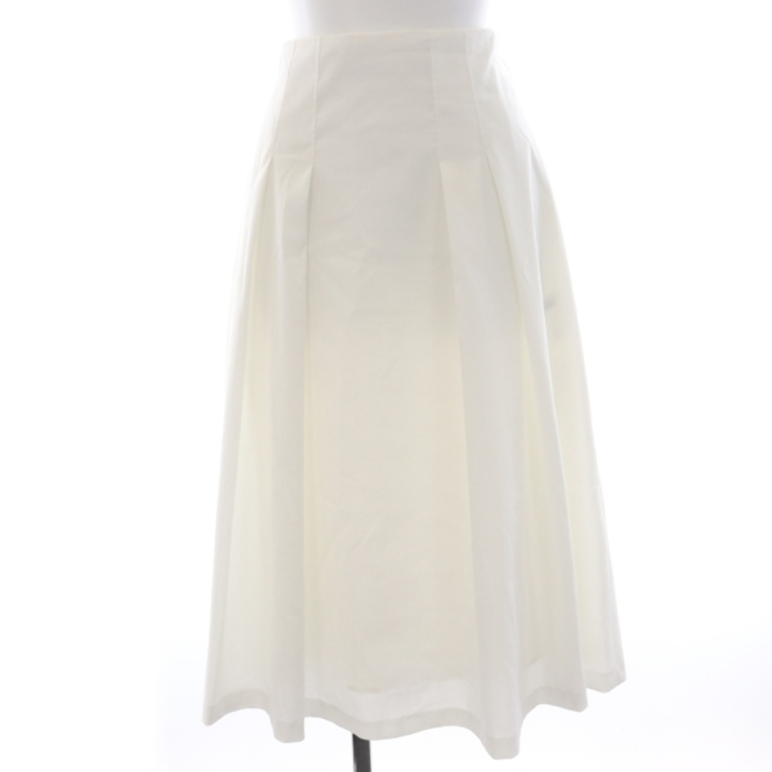 ANAYI(アナイ)のアナイ フレアスカート ロング タック バックファスナー 麻 リネン混 白 レディースのスカート(ロングスカート)の商品写真