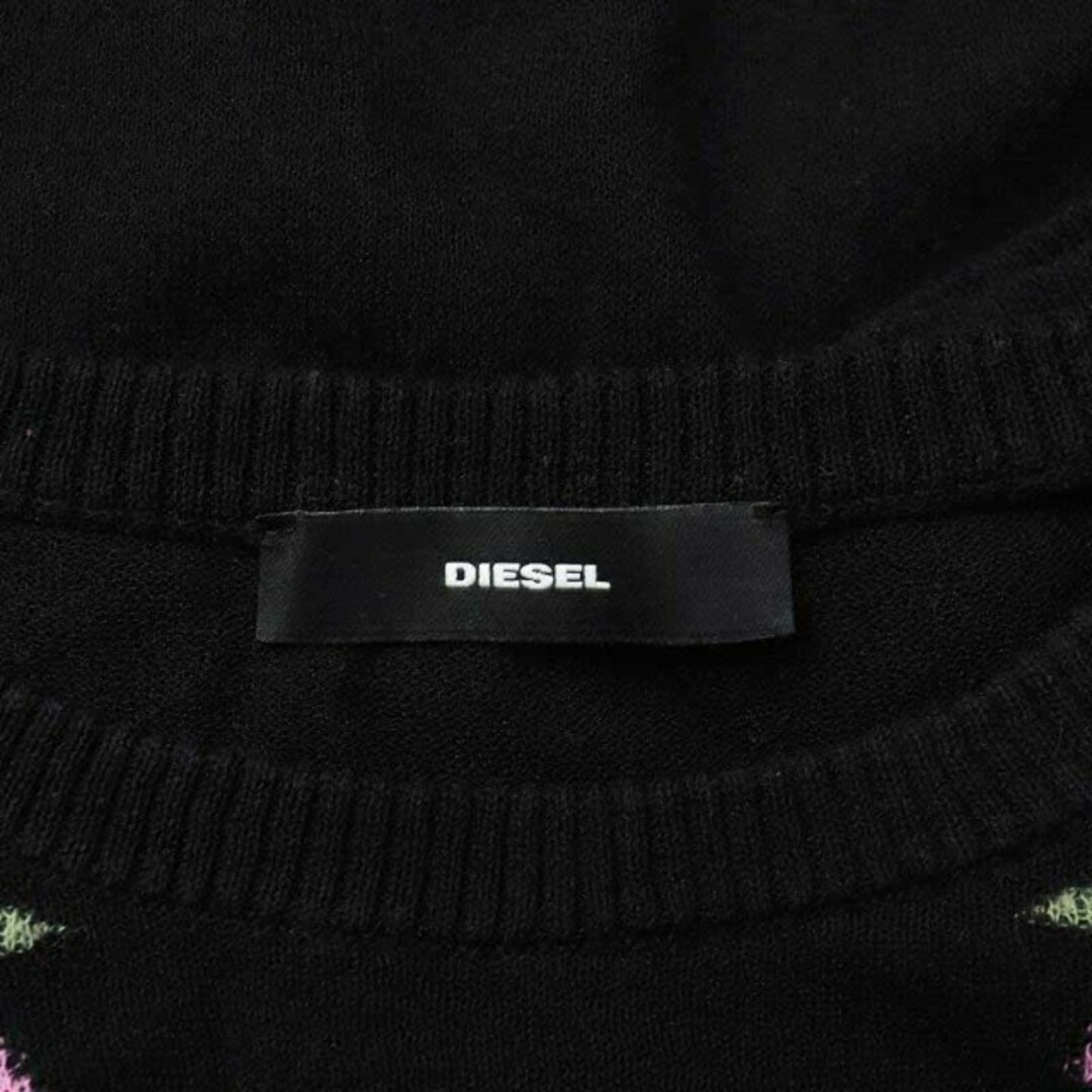 DIESEL(ディーゼル)のディーゼル ニット カットソー 花柄 七分袖 シアー シースルー XS 黒 レディースのトップス(ニット/セーター)の商品写真