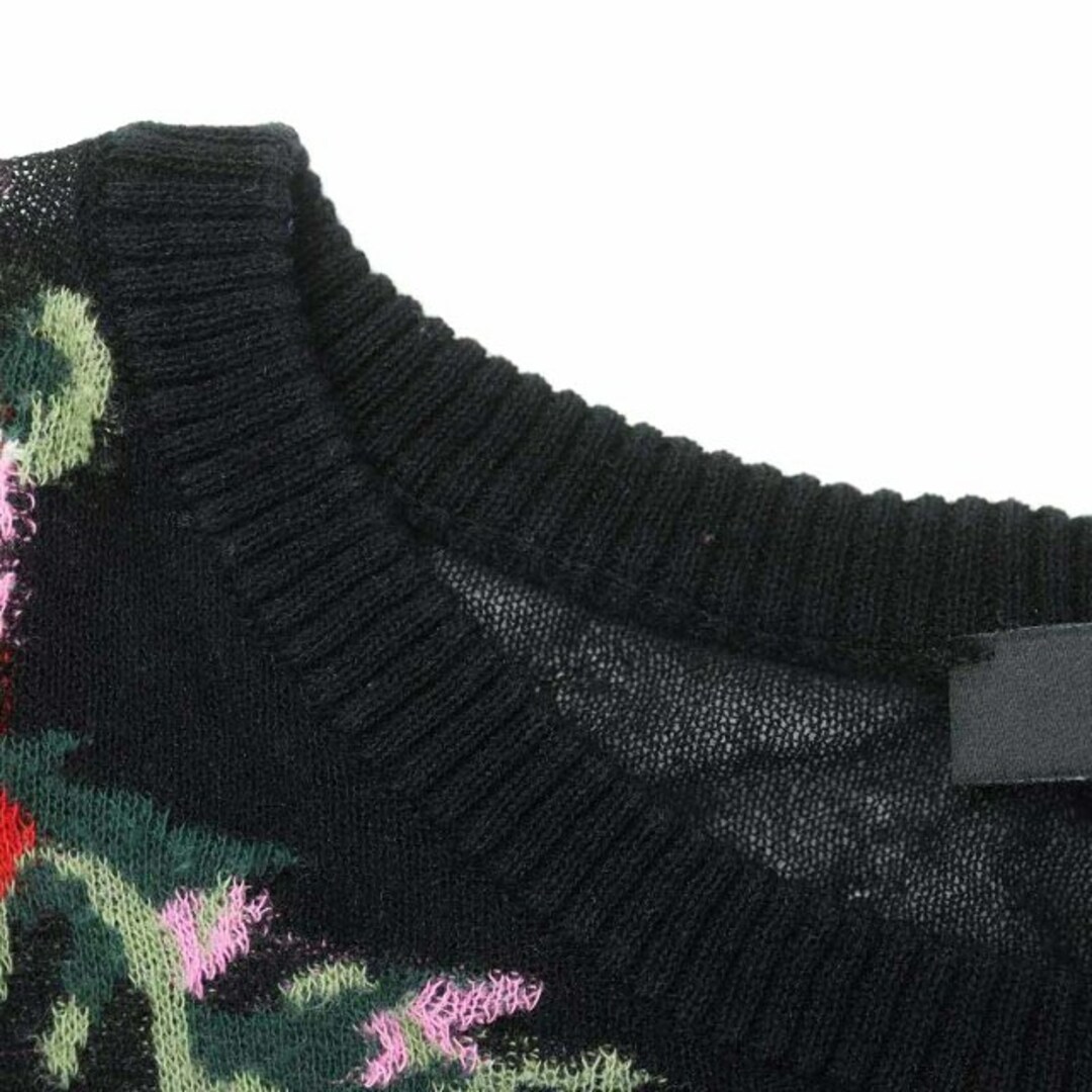 DIESEL(ディーゼル)のディーゼル ニット カットソー 花柄 七分袖 シアー シースルー XS 黒 レディースのトップス(ニット/セーター)の商品写真